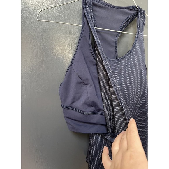 Lululemon Womens Navy Blue Mesh Sprts Bra Racerback Tank Top Size 6 - Picture 3 of 6
